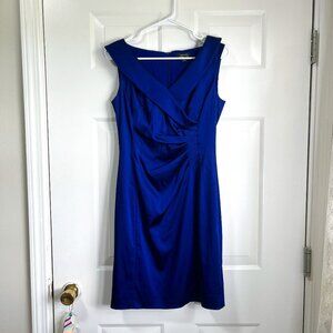 TAHARI ASL Blue Knee Length Sleeveless Cocktail Dress Summer Wedding - Size 4